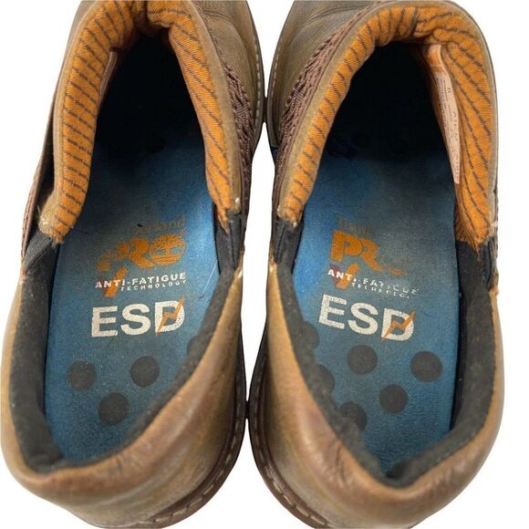 Timberland Pro Alloy Toe Anti Fatigue Shoes Brown Leather Womens Size 8 ESD Mule - Picture 9 of 12